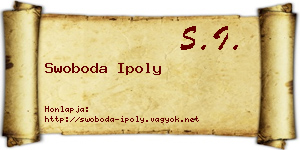 Swoboda Ipoly névjegykártya